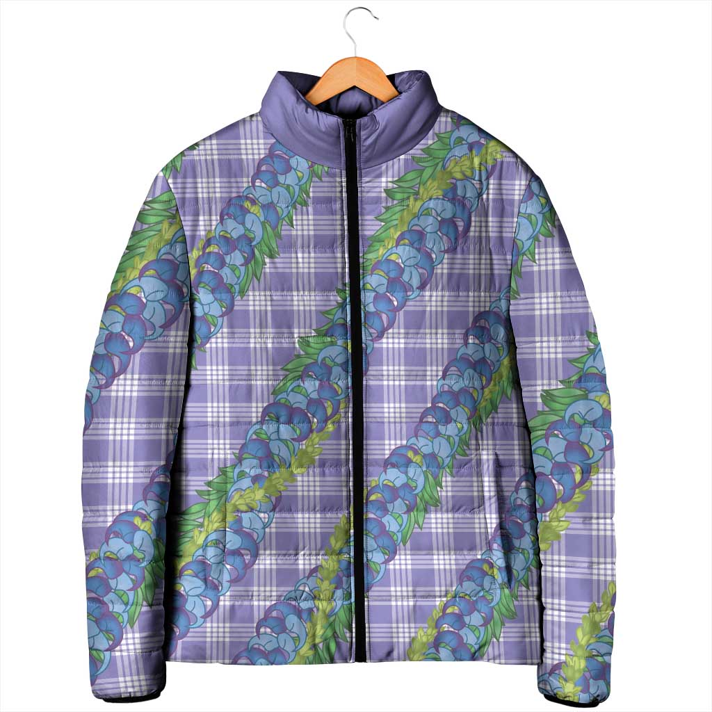 Hawaii Jade Vine Lei Padded Jacket Aloha Palaka Motif - Purple LT14 - Polynesian Pride