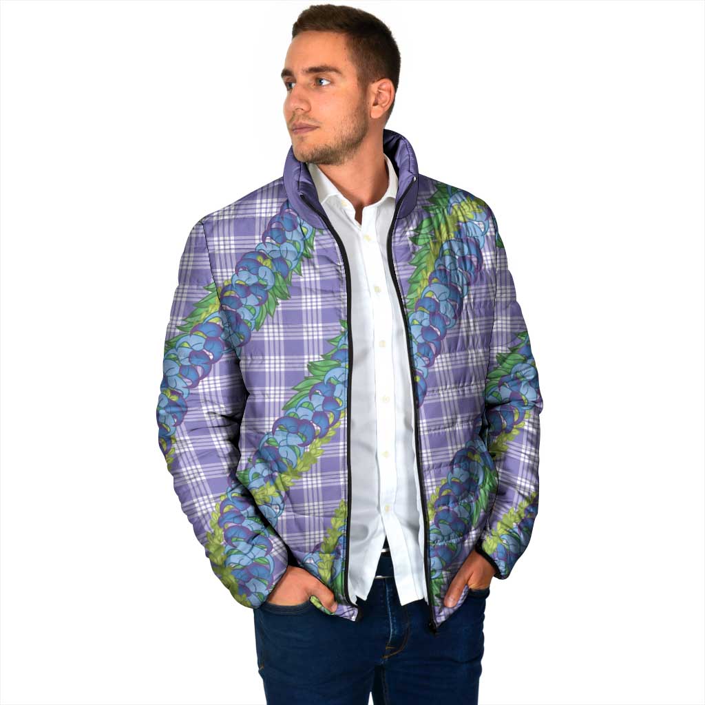 Hawaii Jade Vine Lei Padded Jacket Aloha Palaka Motif - Purple LT14 - Polynesian Pride