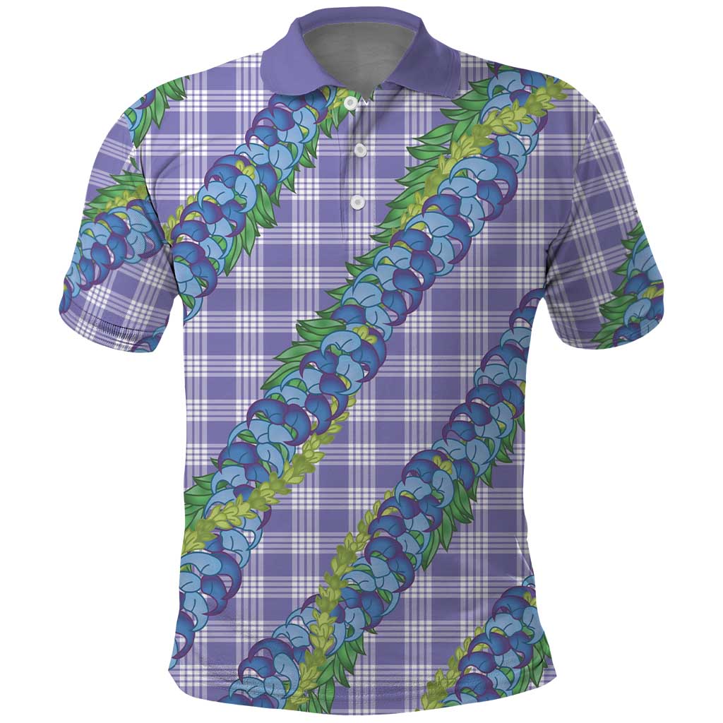 Hawaii Jade Vine Lei Polo Shirt Aloha Palaka Motif - Purple LT14 Purple - Polynesian Pride