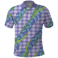 Hawaii Jade Vine Lei Polo Shirt Aloha Palaka Motif - Purple LT14 Purple - Polynesian Pride