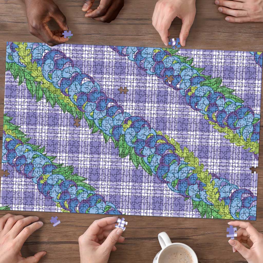Hawaii Jade Vine Lei Puzzle Aloha Palaka Motif - Purple LT14 - Polynesian Pride