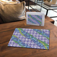 Hawaii Jade Vine Lei Puzzle Aloha Palaka Motif - Purple LT14 - Polynesian Pride