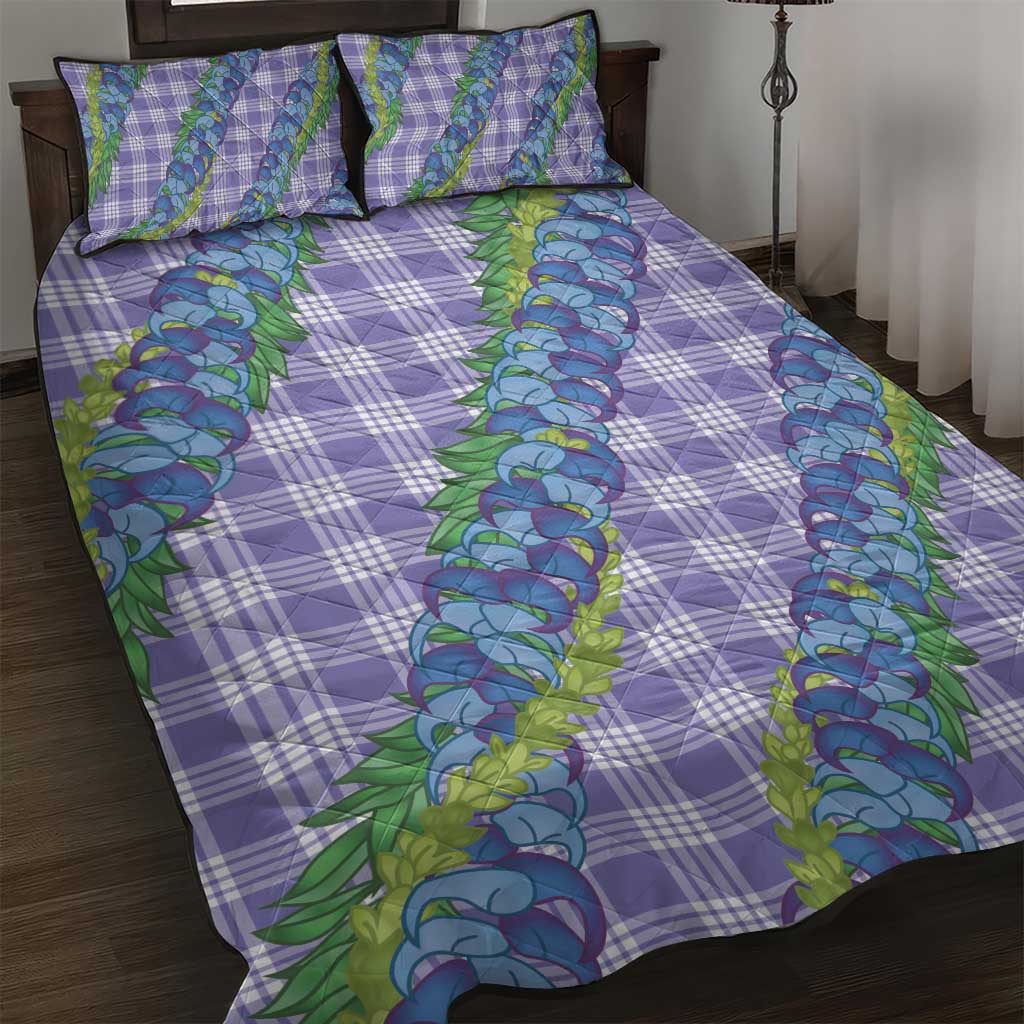 Hawaii Jade Vine Lei Quilt Bed Set Aloha Palaka Motif - Purple LT14 Purple - Polynesian Pride