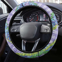 Hawaii Jade Vine Lei Steering Wheel Cover Aloha Palaka Motif - Purple LT14 - Polynesian Pride