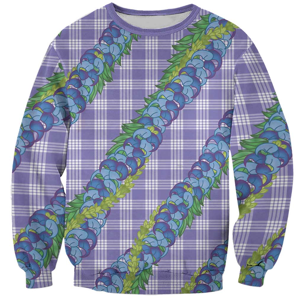 Hawaii Jade Vine Lei Sweatshirt Aloha Palaka Motif - Purple LT14 Unisex Purple - Polynesian Pride