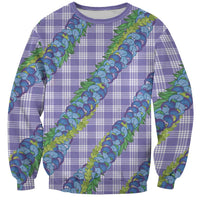 Hawaii Jade Vine Lei Sweatshirt Aloha Palaka Motif - Purple LT14 Unisex Purple - Polynesian Pride
