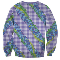 Hawaii Jade Vine Lei Sweatshirt Aloha Palaka Motif - Purple LT14 - Polynesian Pride