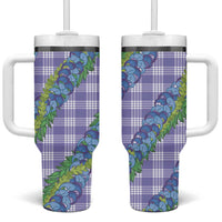 Hawaii Jade Vine Lei Tumbler With Handle Aloha Palaka Motif - Purple LT14 One Size: 40 oz Purple - Polynesian Pride