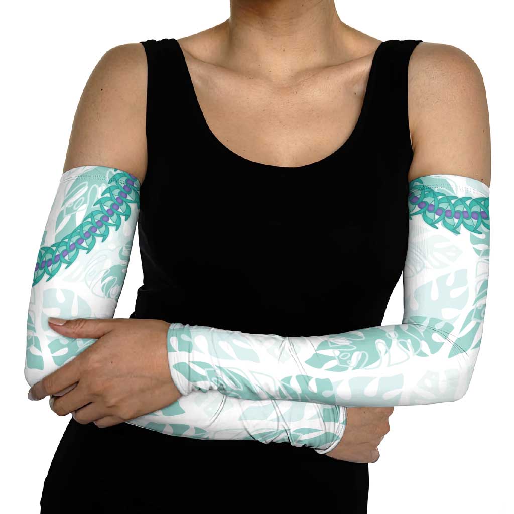 Jade Vine Lei Hawaii Arm Sleeves Aloha Seamless Tropical Leaves LT14 - Polynesian Pride