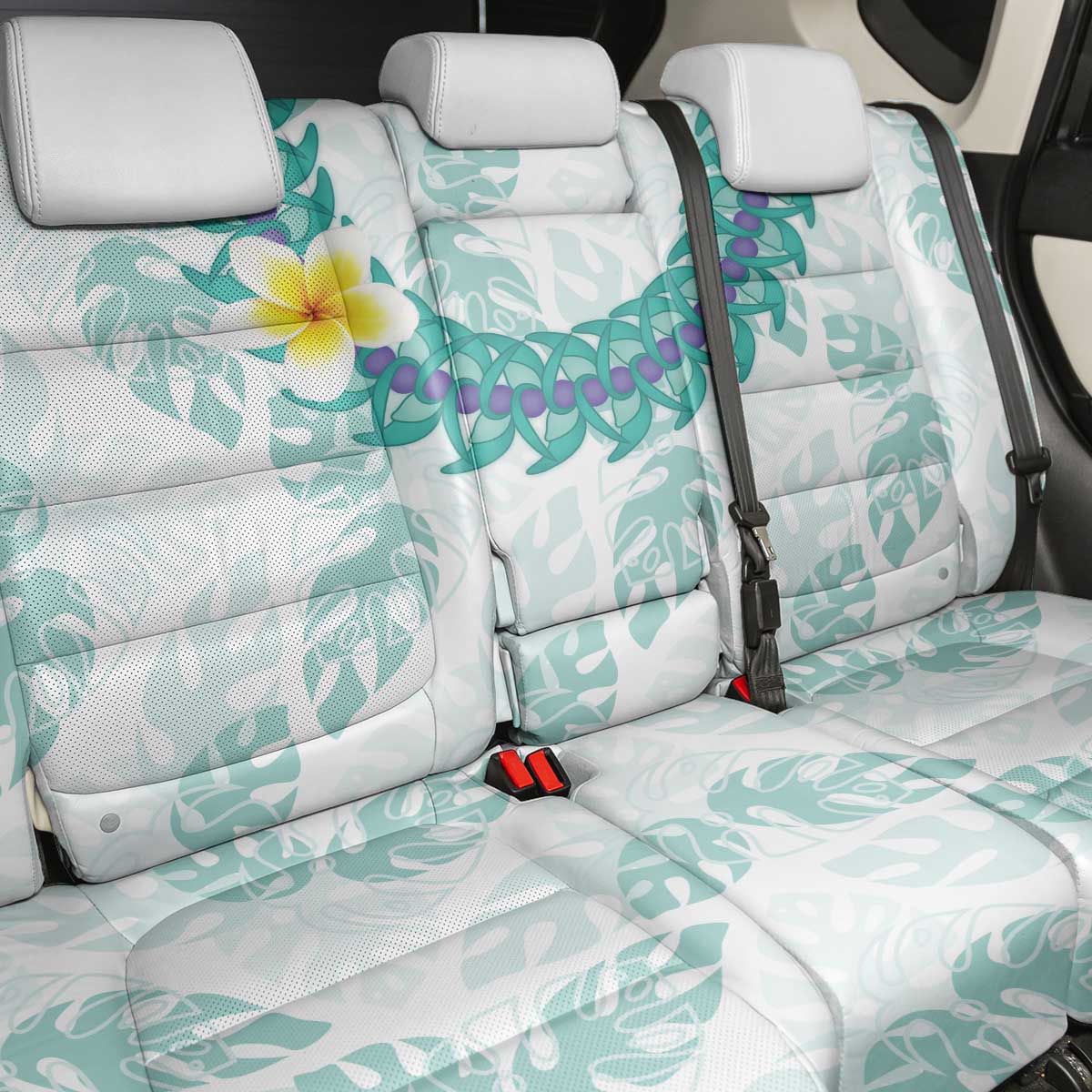 Jade Vine Lei Hawaii Back Car Seat Cover Aloha Seamless Tropical Leaves LT14 - Polynesian Pride