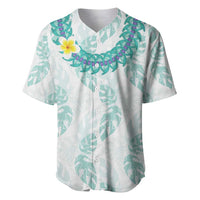 Jade Vine Lei Hawaii Baseball Jersey Aloha Seamless Tropical Leaves LT14 White - Polynesian Pride