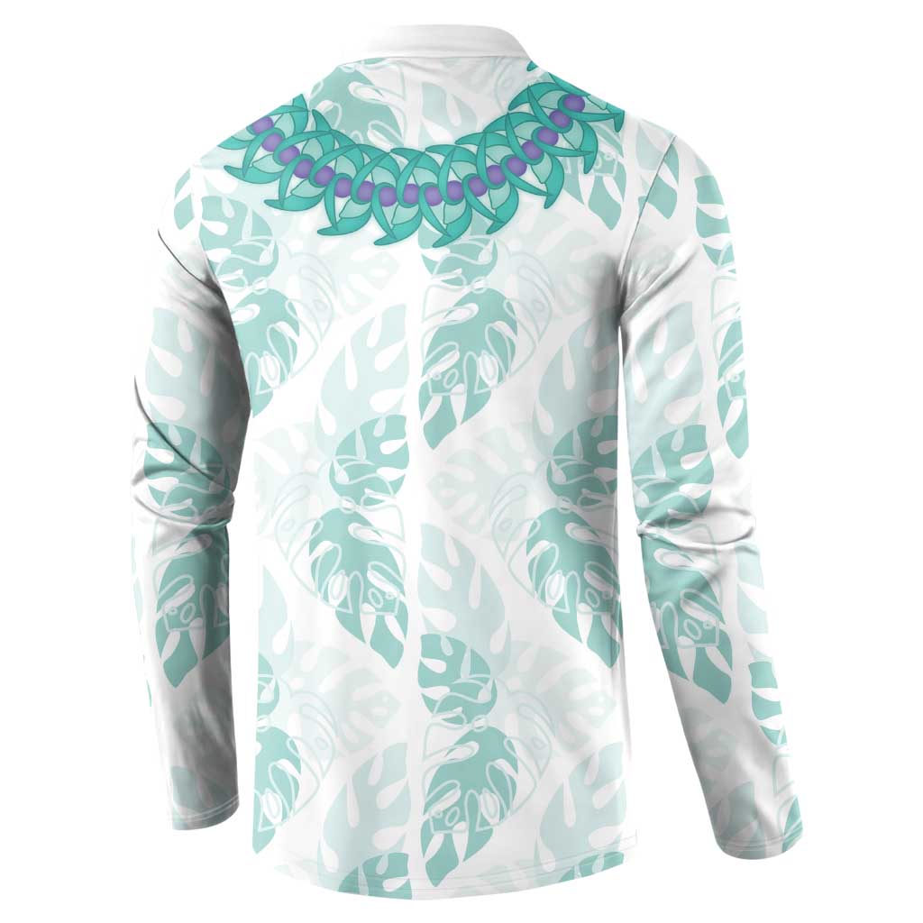 Jade Vine Lei Hawaii Button Sweatshirt Aloha Seamless Tropical Leaves LT14 - Polynesian Pride