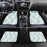 Jade Vine Lei Hawaii Car Mats Aloha Seamless Tropical Leaves LT14 Set 4pcs White - Polynesian Pride