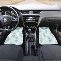 Jade Vine Lei Hawaii Car Mats Aloha Seamless Tropical Leaves LT14 Set 2pcs - Front White - Polynesian Pride