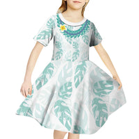 Jade Vine Lei Hawaii Kid Short Sleeve Dress Aloha Seamless Tropical Leaves LT14 - Polynesian Pride