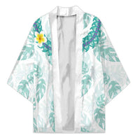 Jade Vine Lei Hawaii Kimono Aloha Seamless Tropical Leaves LT14 Unisex White - Polynesian Pride