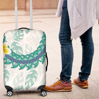 Jade Vine Lei Hawaii Luggage Cover Aloha Seamless Tropical Leaves LT14 White - Polynesian Pride