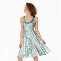 Jade Vine Lei Hawaii Midi Dress Aloha Seamless Tropical Leaves LT14 - Polynesian Pride