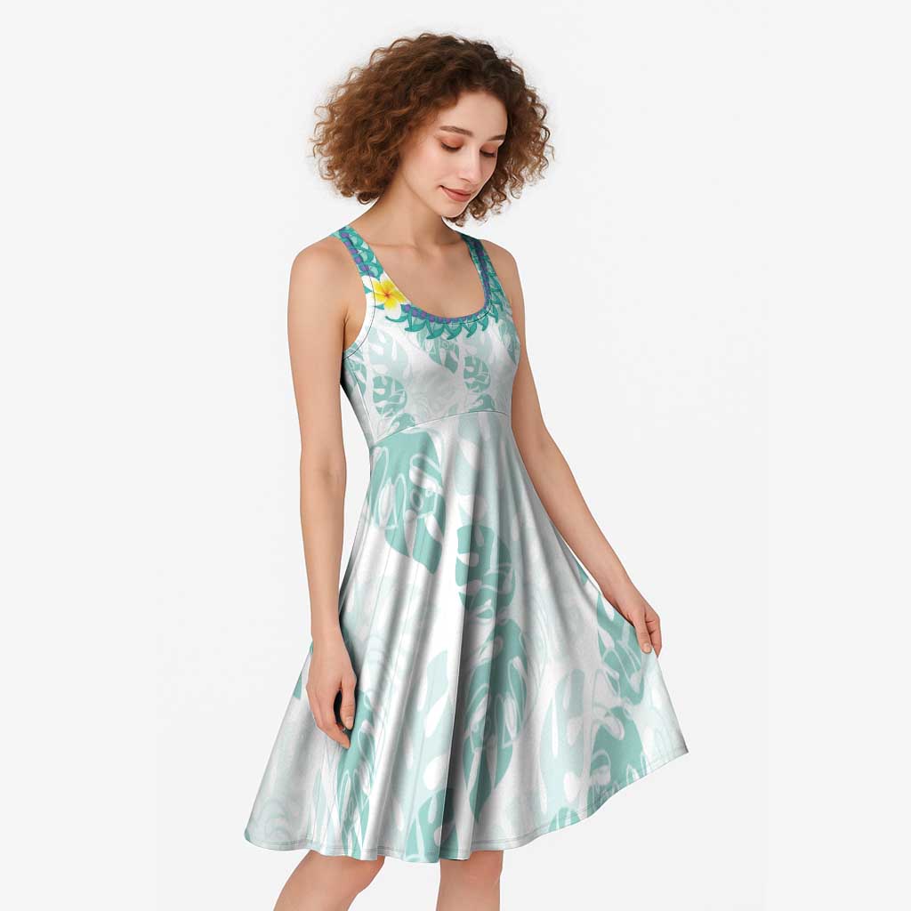 Jade Vine Lei Hawaii Midi Dress Aloha Seamless Tropical Leaves LT14 - Polynesian Pride