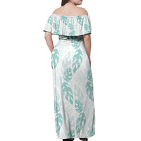 Jade Vine Lei Hawaii Off Shoulder Maxi Dress Aloha Seamless Tropical Leaves LT14 - Polynesian Pride