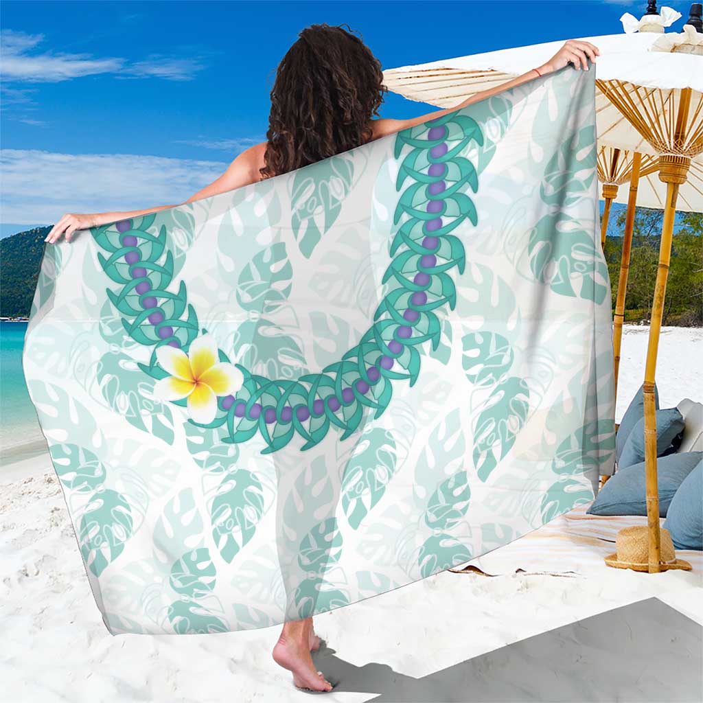 Jade Vine Lei Hawaii Sarong Aloha Seamless Tropical Leaves LT14 One Size 44 x 66 inches White - Polynesian Pride
