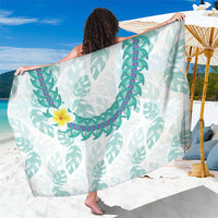 Jade Vine Lei Hawaii Sarong Aloha Seamless Tropical Leaves LT14 One Size 44 x 66 inches White - Polynesian Pride