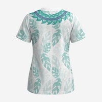 Jade Vine Lei Hawaii Scrub Top Aloha Seamless Tropical Leaves LT14 - Polynesian Pride