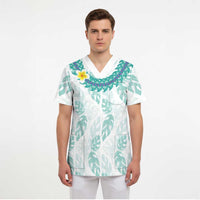 Jade Vine Lei Hawaii Scrub Top Aloha Seamless Tropical Leaves LT14 - Polynesian Pride