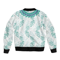Jade Vine Lei Hawaii Sleeve Zip Bomber Jacket Aloha Seamless Tropical Leaves LT14 - Polynesian Pride