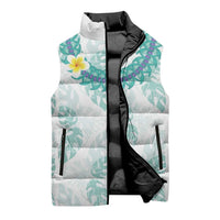 Jade Vine Lei Hawaii Sleeveless Puffer Jacket Aloha Seamless Tropical Leaves LT14 - Polynesian Pride