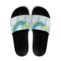 Jade Vine Lei Hawaii Slide Sandals Aloha Seamless Tropical Leaves LT14 White - Polynesian Pride