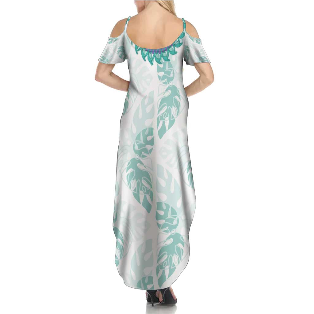 Jade Vine Lei Hawaii Summer Maxi Dress Aloha Seamless Tropical Leaves LT14 - Polynesian Pride