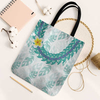 Jade Vine Lei Hawaii Tote Bag Aloha Seamless Tropical Leaves LT14 Black Strap One Size White - Polynesian Pride