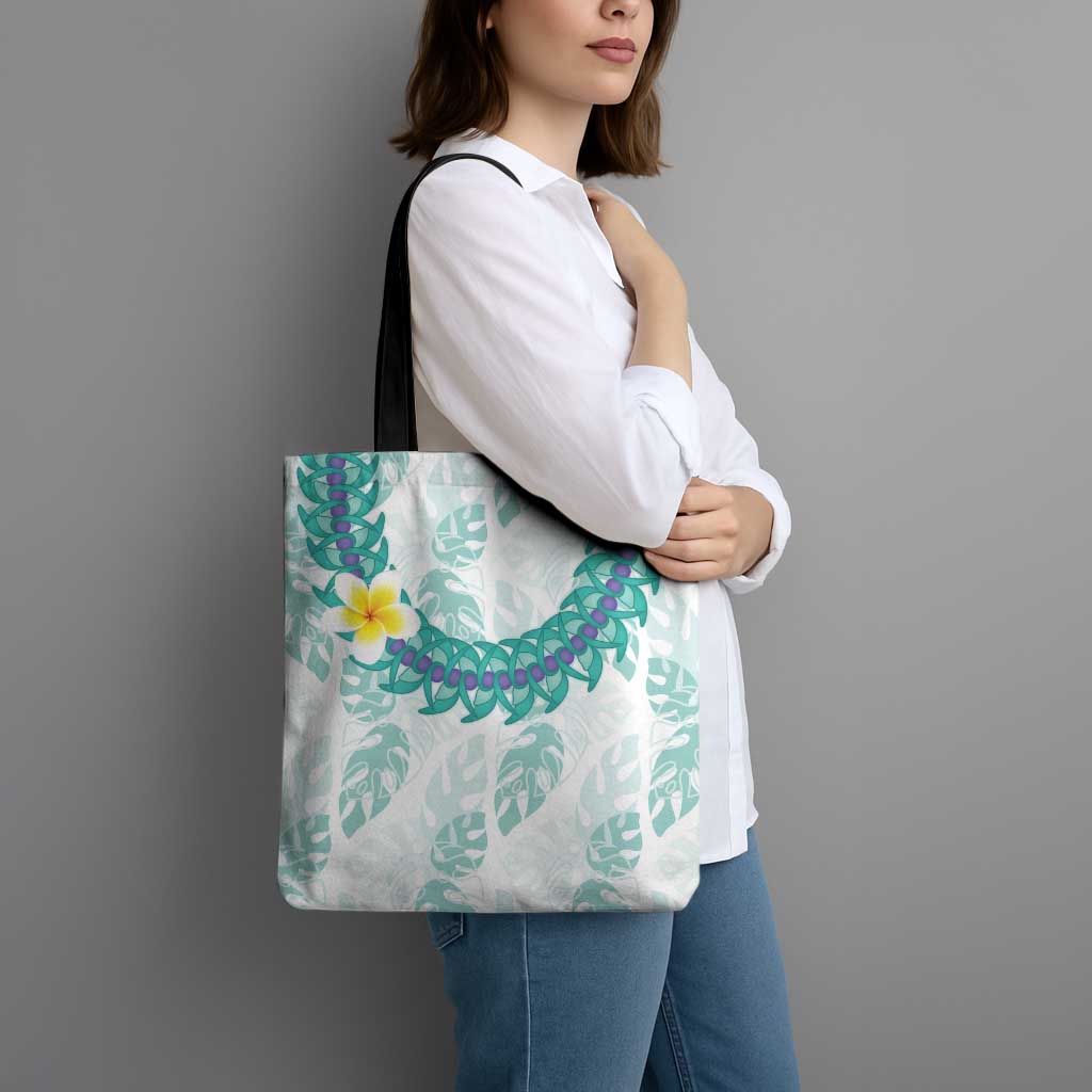Jade Vine Lei Hawaii Tote Bag Aloha Seamless Tropical Leaves LT14 - Polynesian Pride