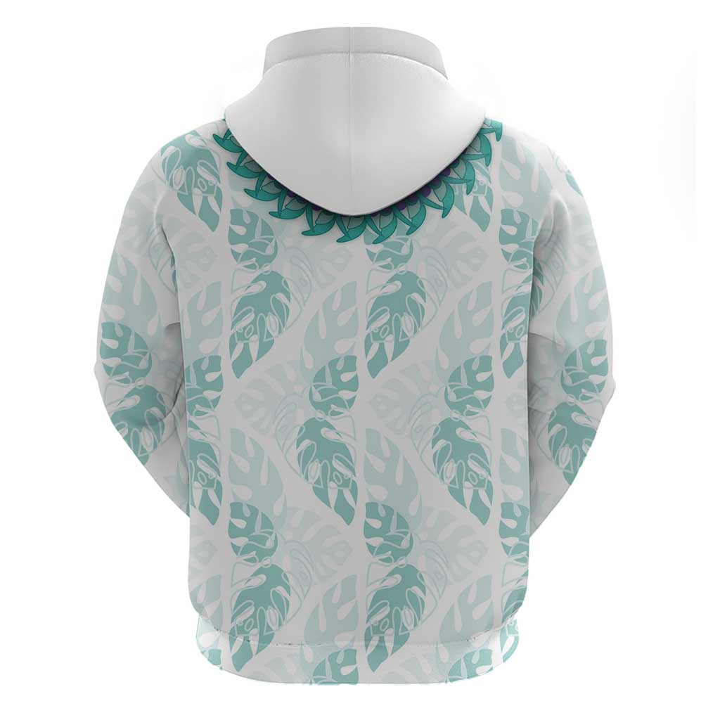 Jade Vine Lei Hawaii Zip Hoodie Aloha Seamless Tropical Leaves LT14 - Polynesian Pride