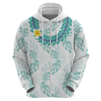 Jade Vine Lei Hawaii Zip Hoodie Aloha Seamless Tropical Leaves LT14 - Polynesian Pride