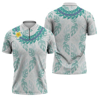 Jade Vine Lei Hawaii Zipper Polo Shirt Aloha Seamless Tropical Leaves LT14 - Polynesian Pride