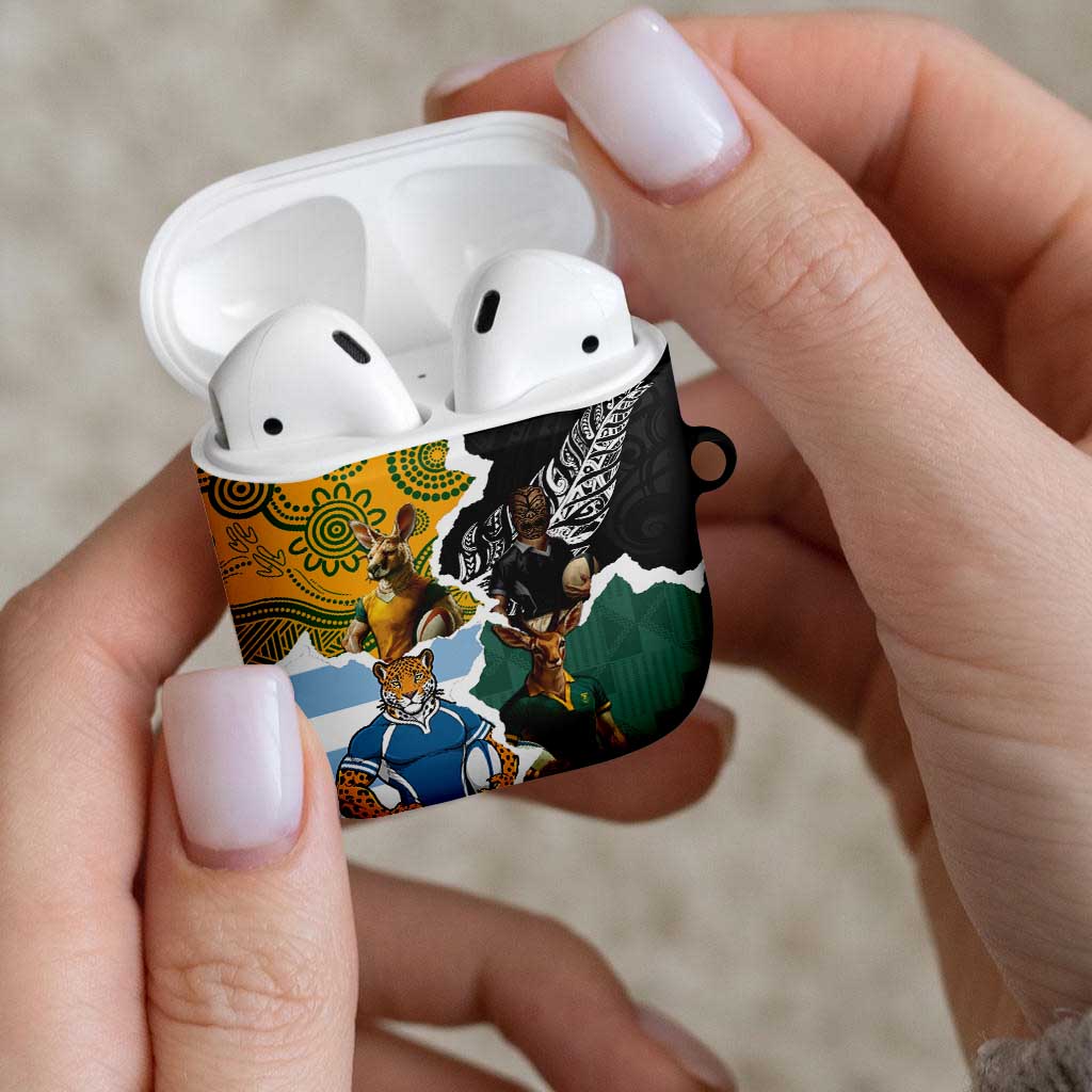Rugby 2025 Championship AirPods Case Southern Hemisphere Countries Mascots LT14 - Polynesian Pride
