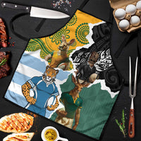 Rugby 2025 Championship Apron Southern Hemisphere Countries Mascots LT14 Black - Polynesian Pride