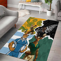 Rugby 2025 Championship Area Rug Southern Hemisphere Countries Mascots LT14 - Polynesian Pride
