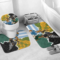 Rugby 2025 Championship Bathroom Set Southern Hemisphere Countries Mascots LT14 Mat Set Only (3 pcs) One Size Black - Polynesian Pride