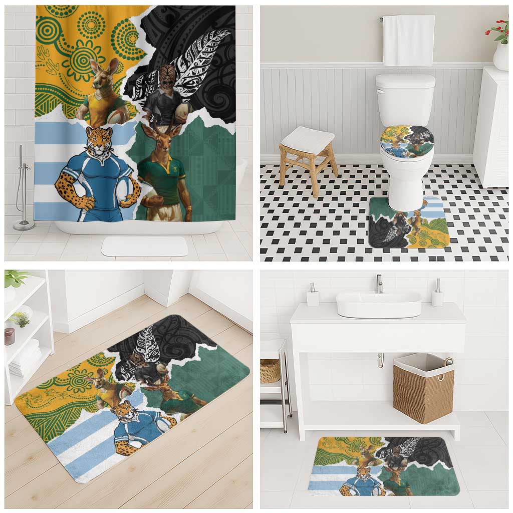 Rugby 2025 Championship Bathroom Set Southern Hemisphere Countries Mascots LT14 - Polynesian Pride