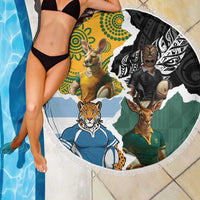 Rugby 2025 Championship Beach Blanket Southern Hemisphere Countries Mascots LT14 - Polynesian Pride