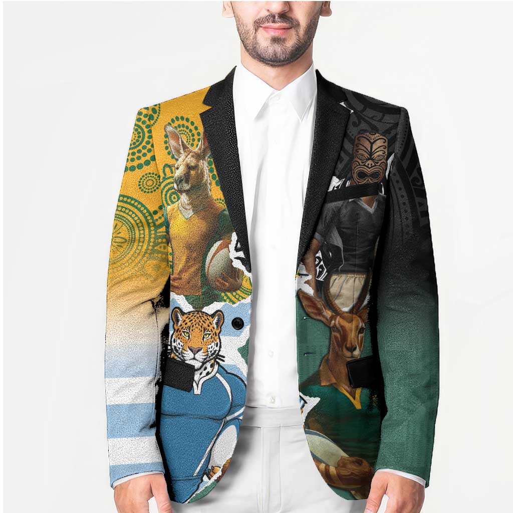 Personalised Rugby 2025 Championship Blazer Southern Hemisphere Countries Mascots LT14 - Polynesian Pride
