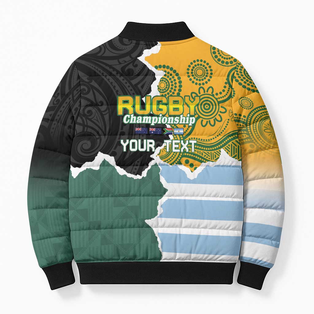 Personalised Rugby 2025 Championship Bomber Puffer Jacket Southern Hemisphere Countries Mascots LT14 - Polynesian Pride