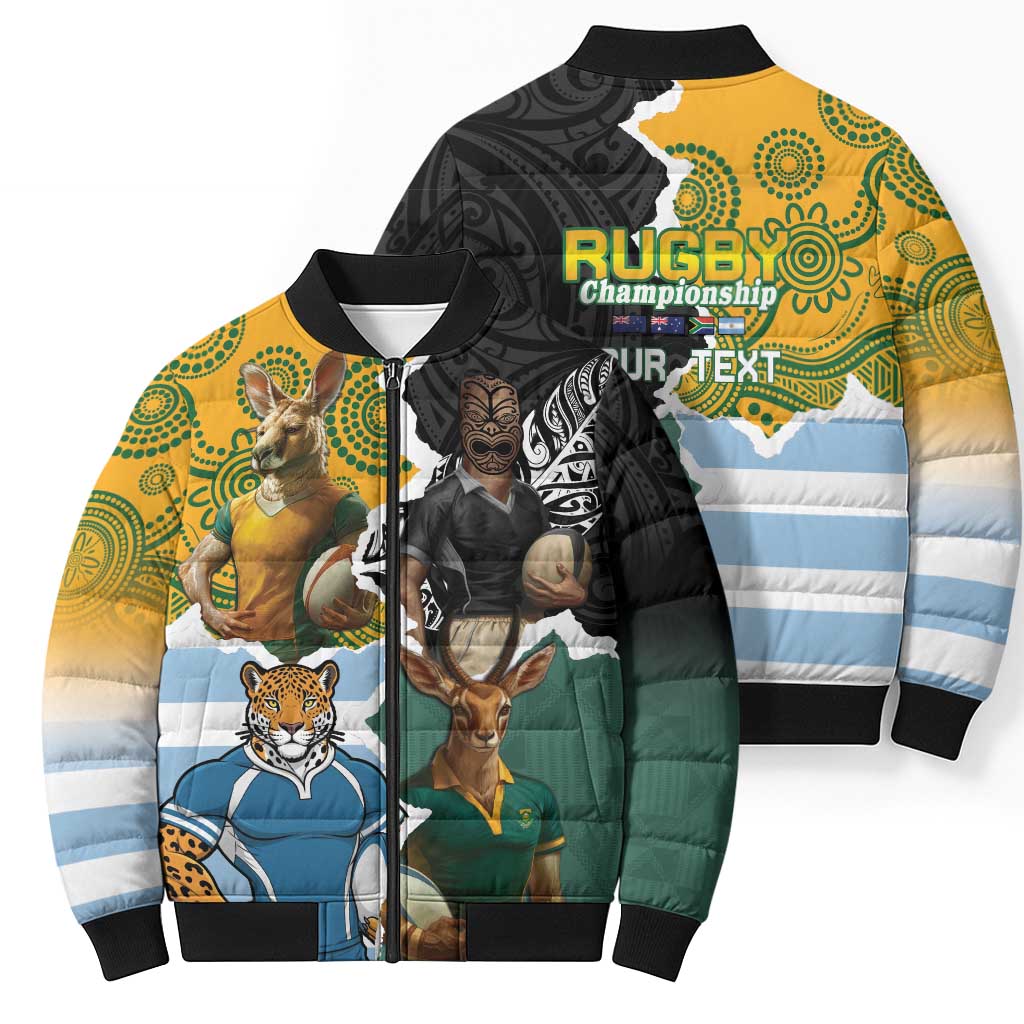 Personalised Rugby 2025 Championship Bomber Puffer Jacket Southern Hemisphere Countries Mascots LT14 - Polynesian Pride