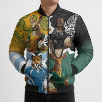 Personalised Rugby 2025 Championship Bomber Puffer Jacket Southern Hemisphere Countries Mascots LT14 - Polynesian Pride
