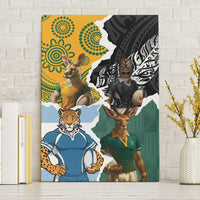 Rugby 2025 Championship Canvas Wall Art Southern Hemisphere Countries Mascots LT14 Without Frame Black - Polynesian Pride