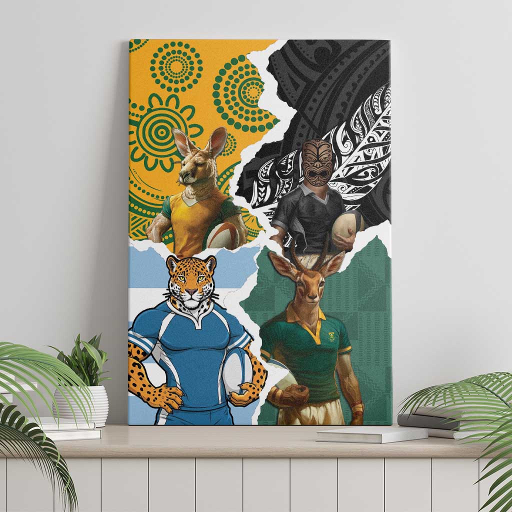 Rugby 2025 Championship Canvas Wall Art Southern Hemisphere Countries Mascots LT14 - Polynesian Pride