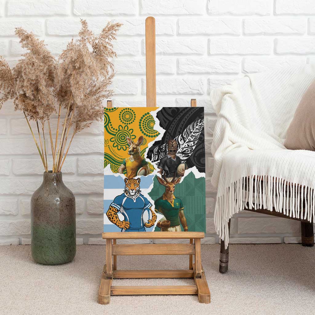 Rugby 2025 Championship Canvas Wall Art Southern Hemisphere Countries Mascots LT14 - Polynesian Pride